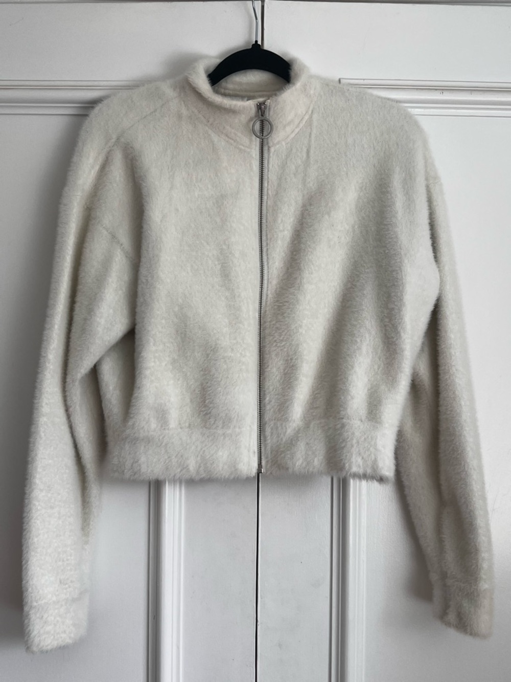 Gymshark Cream Fuzzy Zip-Up Teddy Jacket